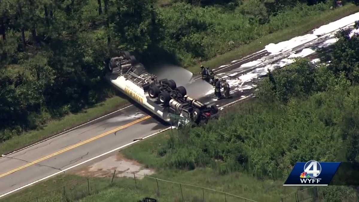 Overturned tanker spills ethanol on Greenwood County highway, officials say