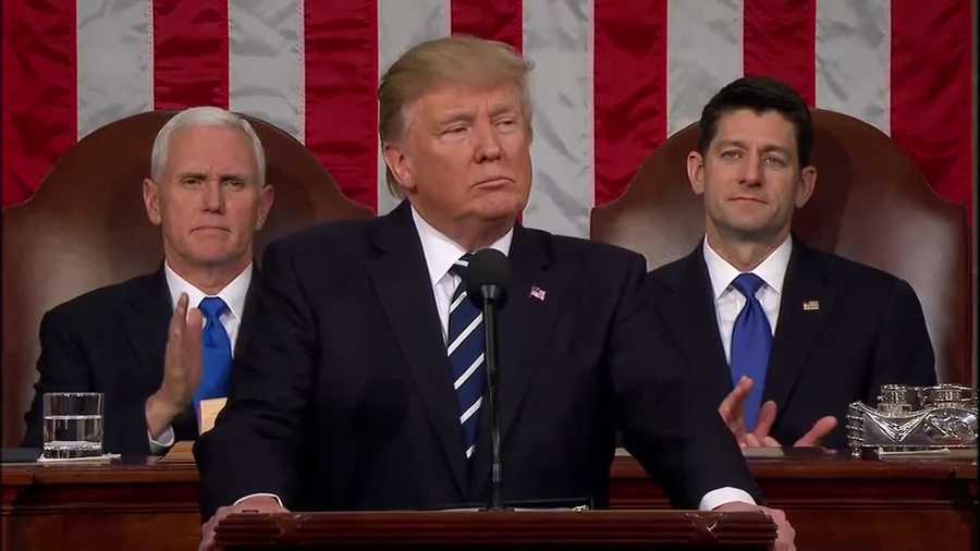 President Donald Trump delivered his first speech to a joint session of Congress on Tuesday, Feb. 28, 2017.