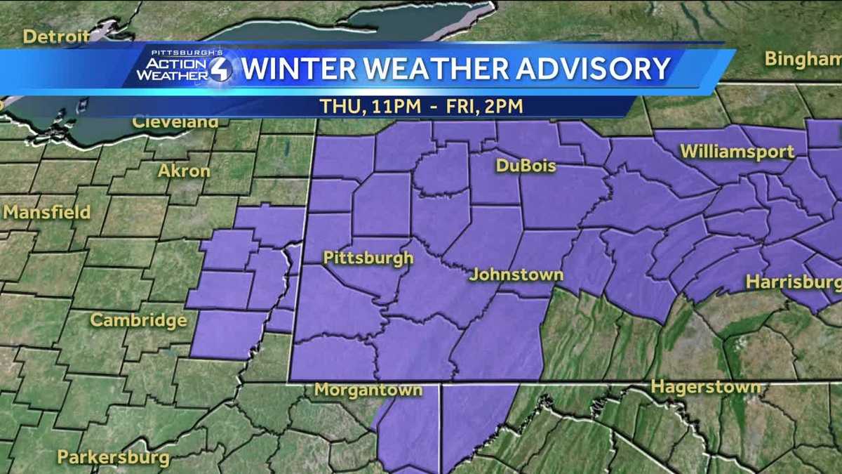 Winter weather advisory issued; snow expected to hit Pittsburgh's ...