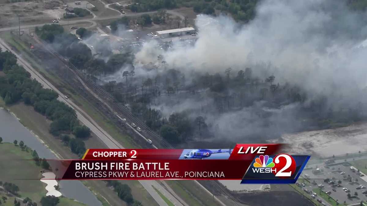 Crews battle brush fire near Poinciana
