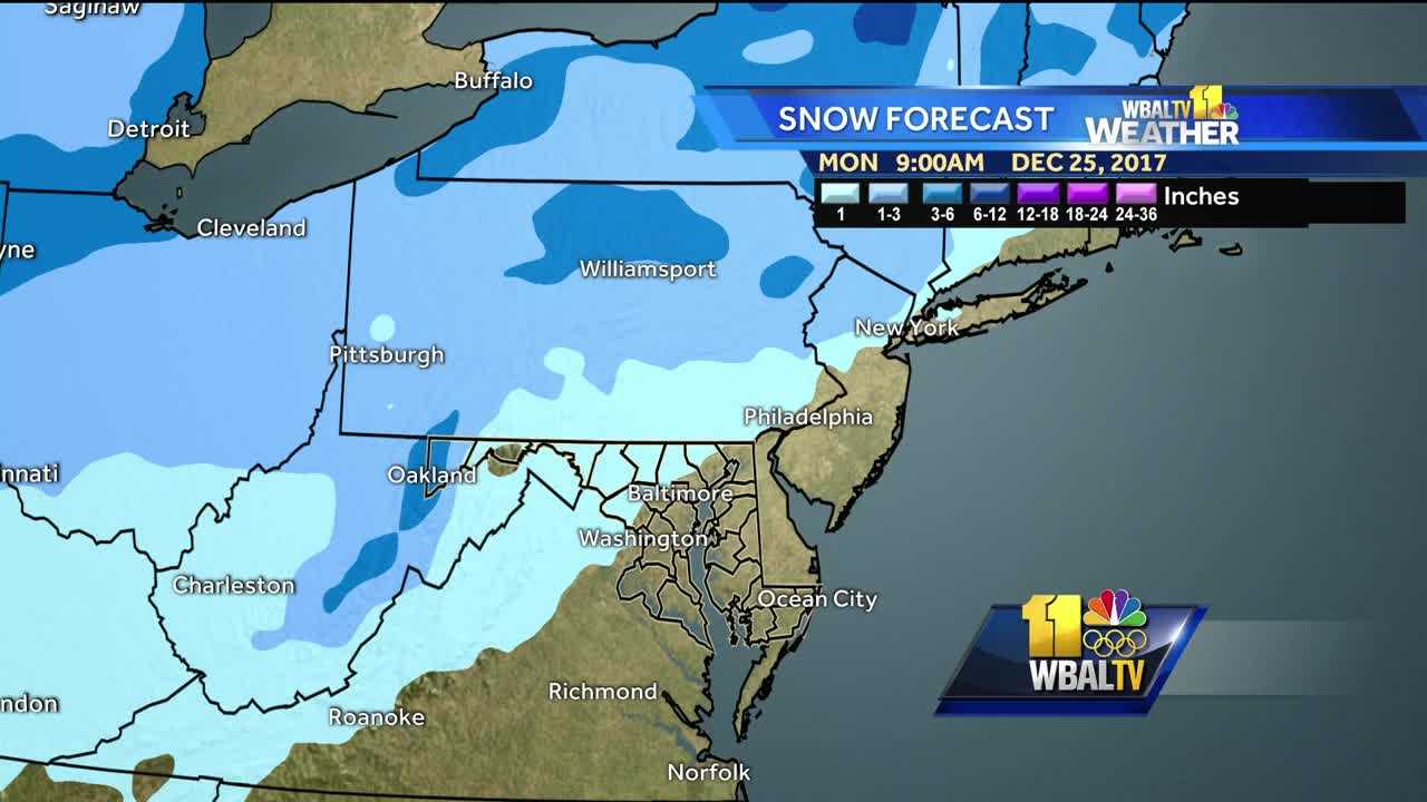 Parts Of Maryland Could Get Snow Showers On Christmas