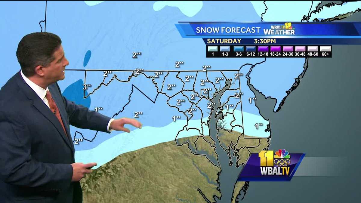 Saturday morning snowfall to coat much of Maryland