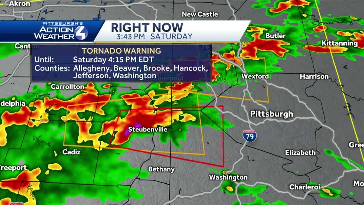 Tornado warning issued for Allegheny, Beaver, Washington counties