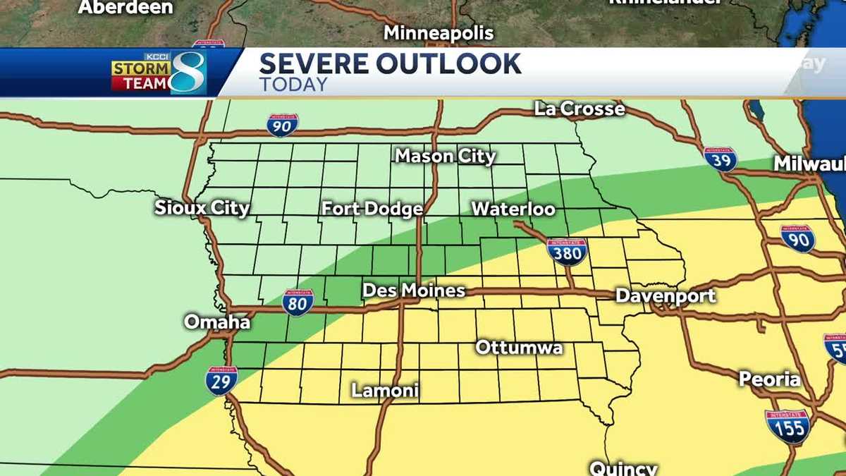 Severe weather risk today for parts of Iowa
