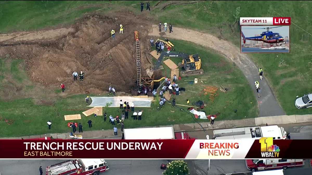 Construction worker falls deep into hole in east Baltimore