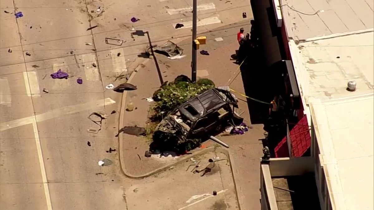 Driver taken to hospital after crashing into trees, poles in Bethany