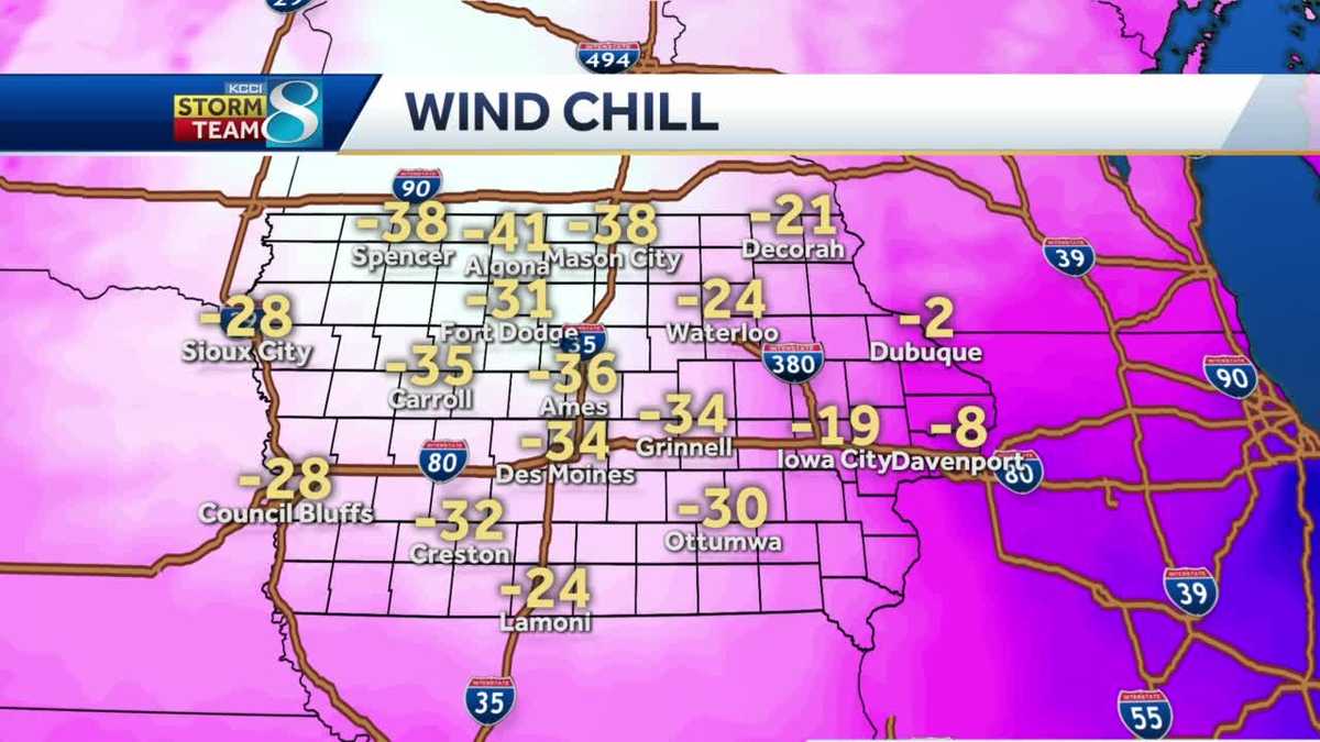 DES MOINES IOWA SCHOOL CLOSINGS, DANGEROUS WIND CHILLS