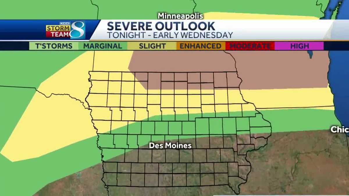 Severe storms possible in Iowa Tuesday