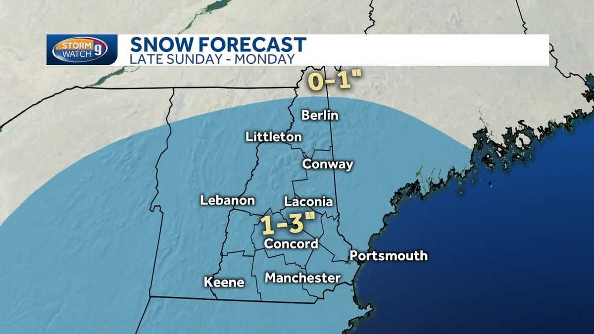 Light snow expected Sunday into Monday