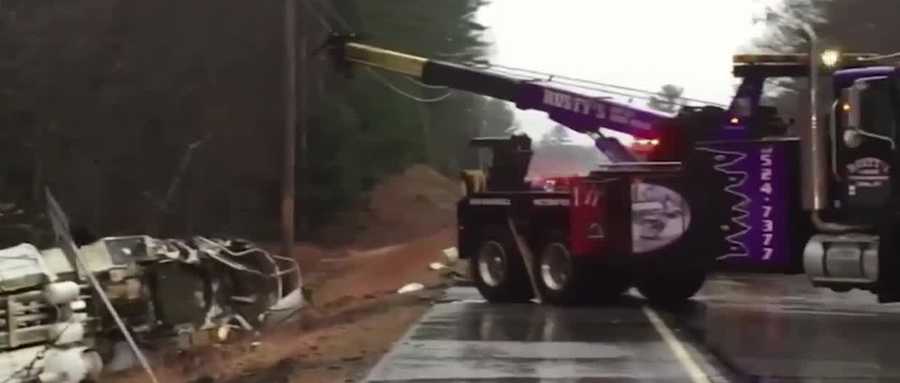 Images: Slick roads lead to rollovers, crashes in New Hampshire