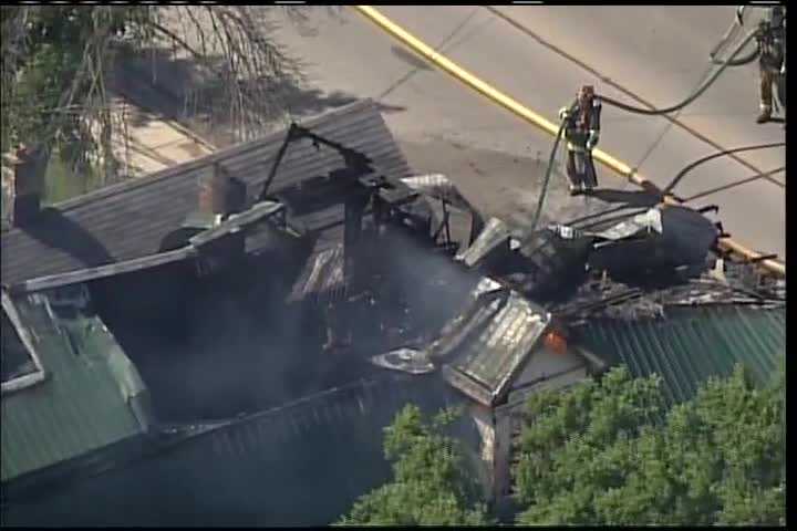 Firefighters Battle House Fire In Burlington