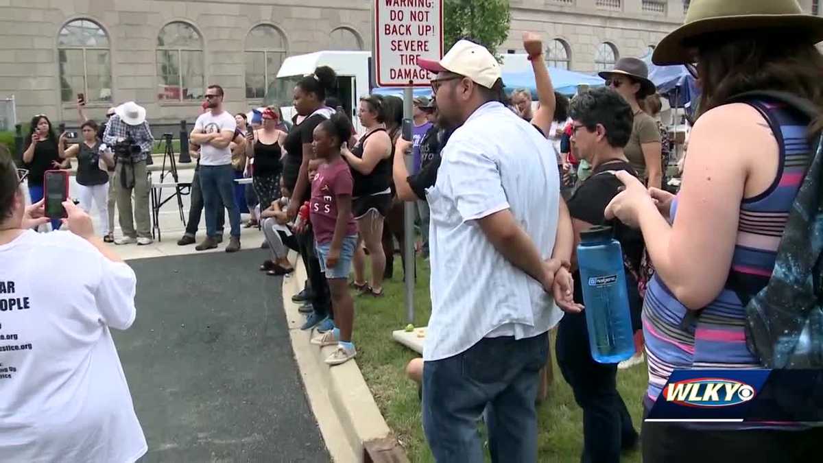 Protest underway outside ICE offices downtown