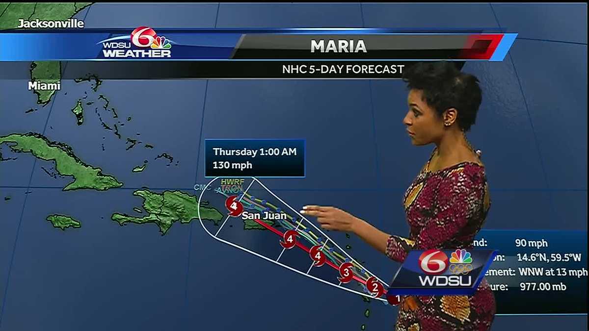 Monday Scattered showers at home, Maria a major hurricane