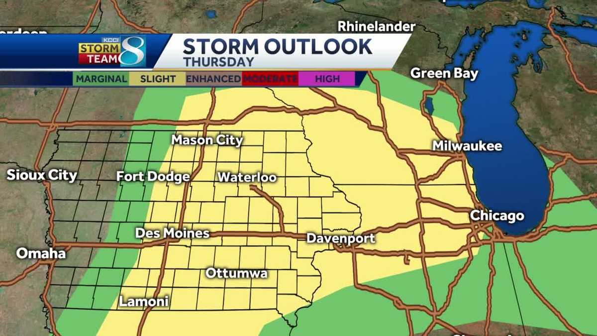 Eastern half of Iowa most at-risk for severe storms