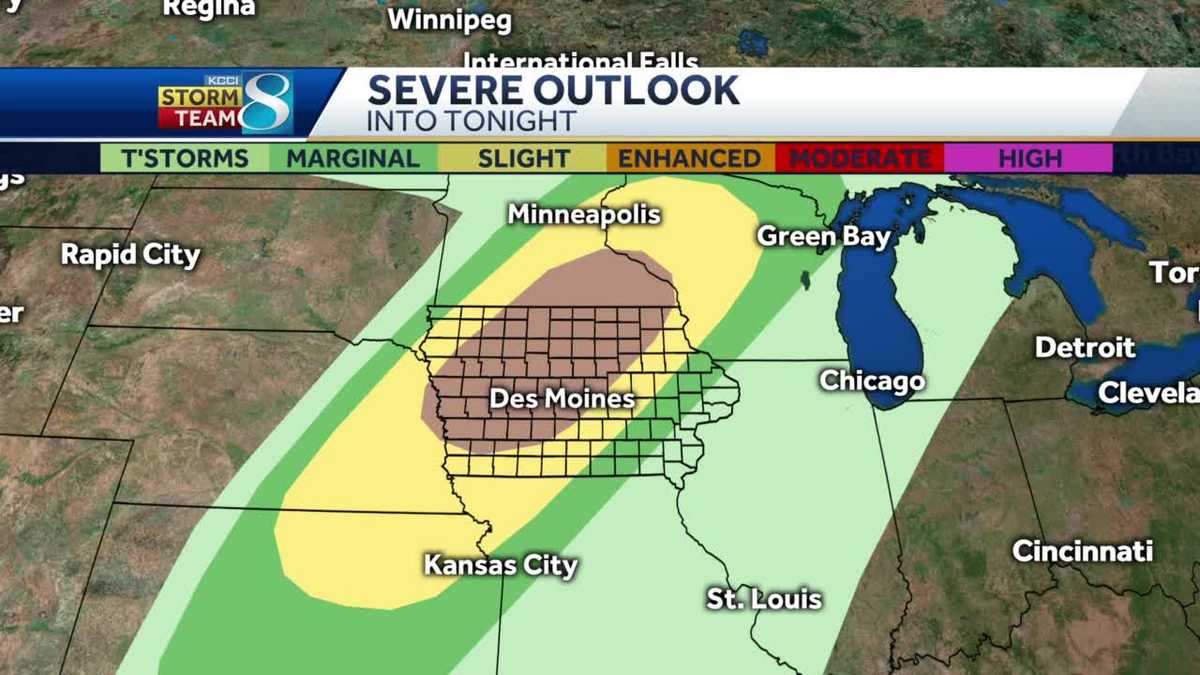 Severe storm risk targets much of Iowa