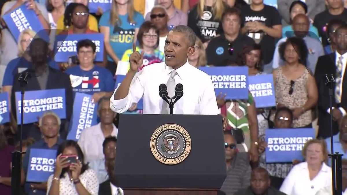 President Obama campaigns for Hillary Clinton in Orlando