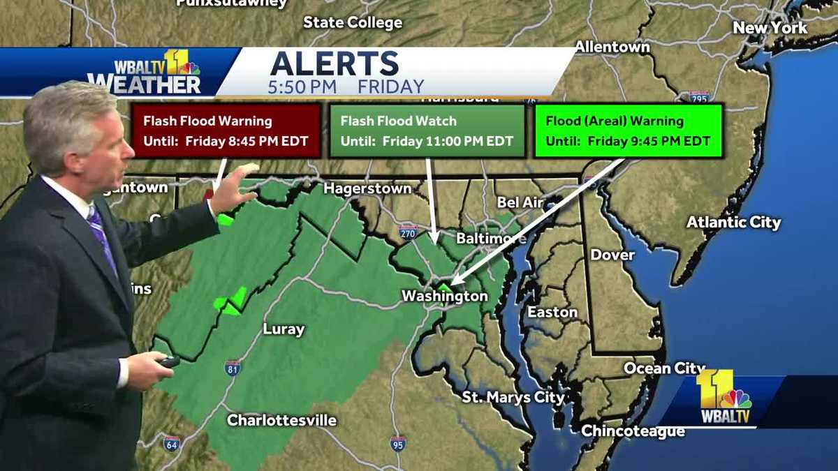 Flash flood watch issued across Maryland