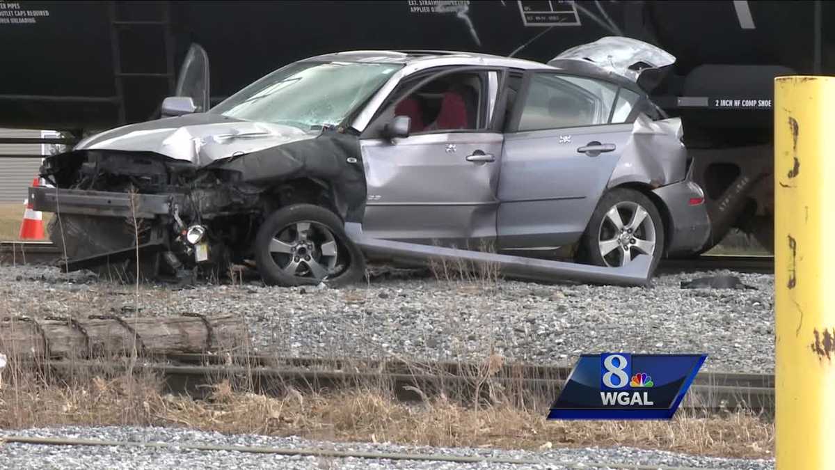 Car hit by freight train in Lancaster County; Driver OK