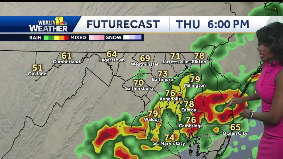 Heavy rains, thunderstorms and even hail possible for Maryland
