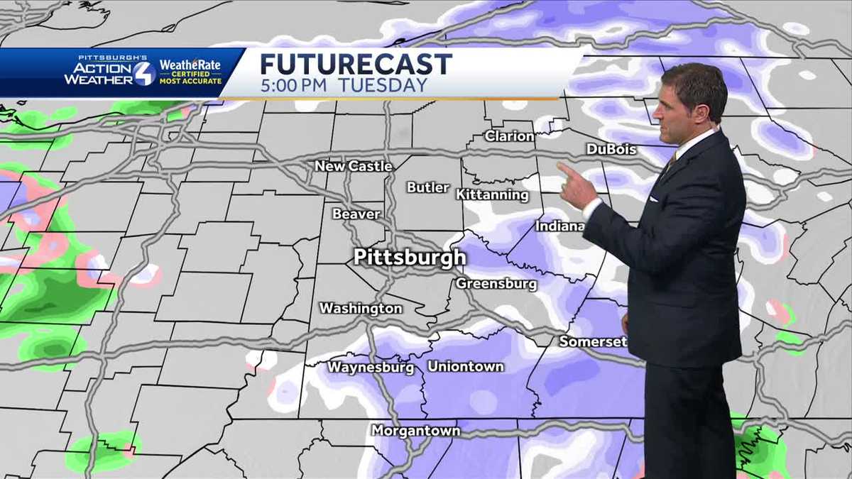 Rain and snow arrive in Pittsburgh on Tuesday