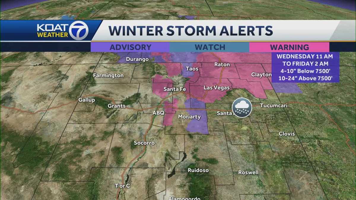 Winter storm warnings issued for parts of New Mexico