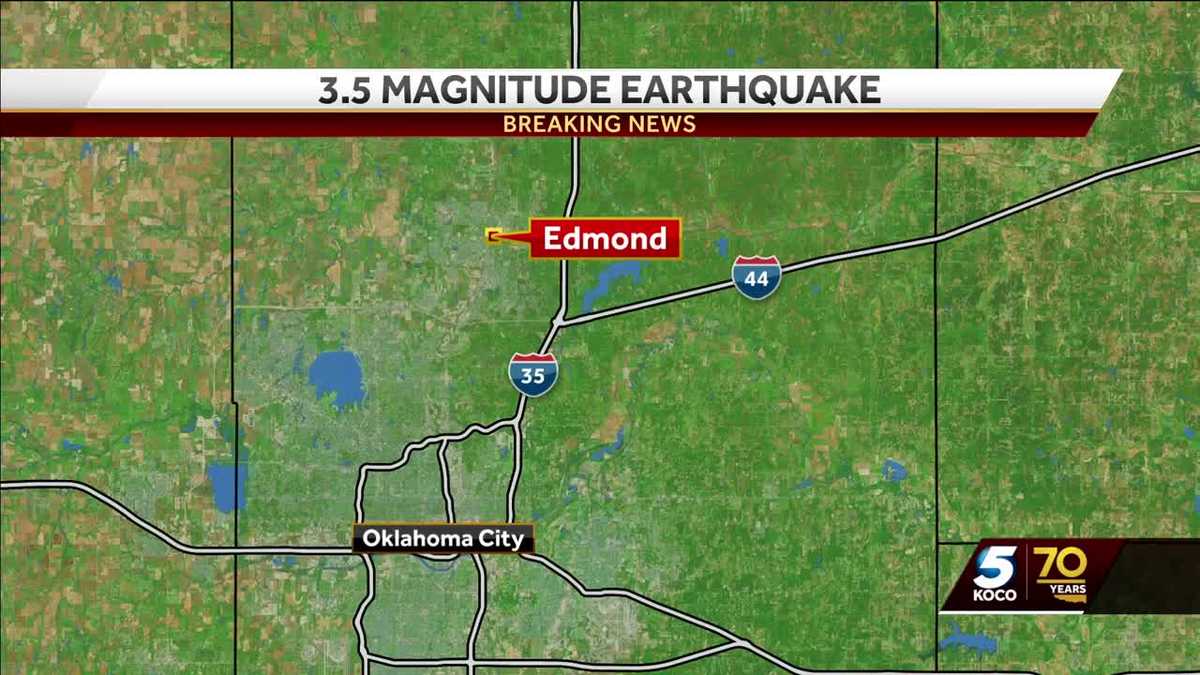 Oklahoma records an earthquake centered near Edmond