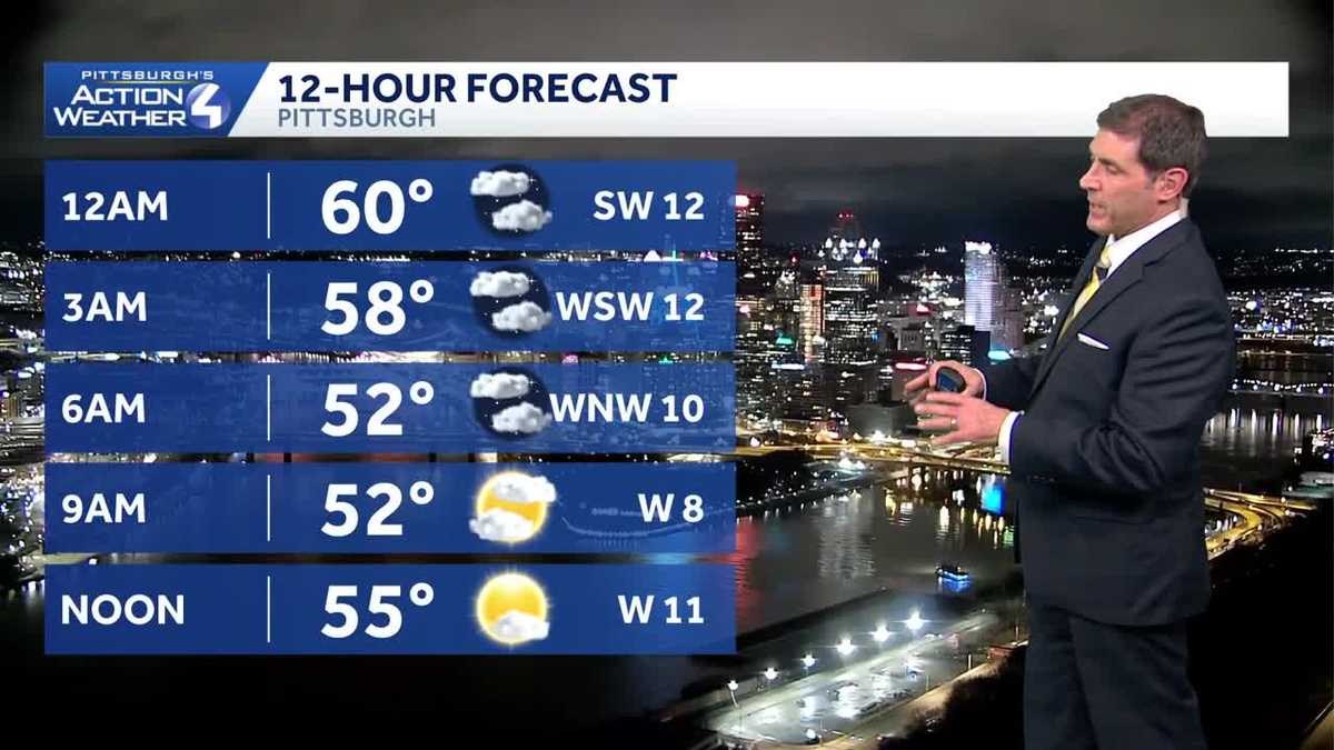 Strong storms moved into Western Pennsylvania on Saturday