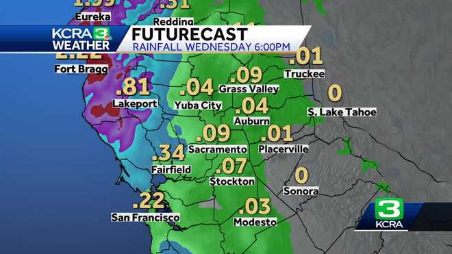 Northern California gusty winds, heavy rain, snow starts Wednesday - KCRA Sacramento