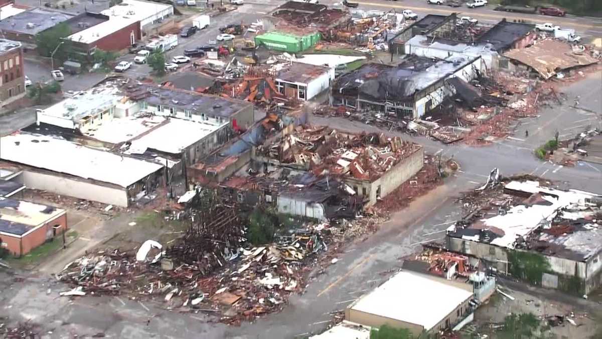 WATCH: Sky 5 surveys tornado damage in Sulphur