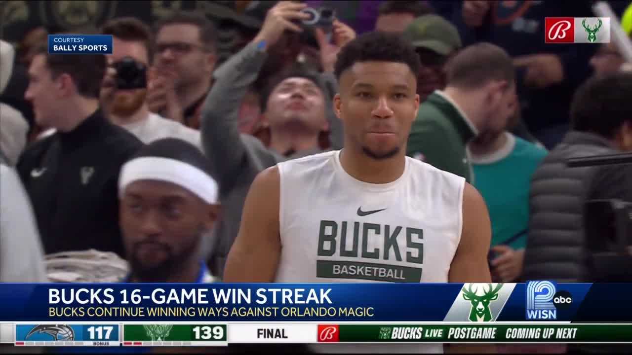 Milwaukee Bucks win 16th straight game