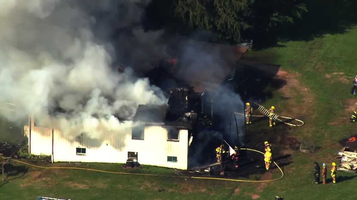 Sky 4 Video Crews on scene of house fire in Fayette County