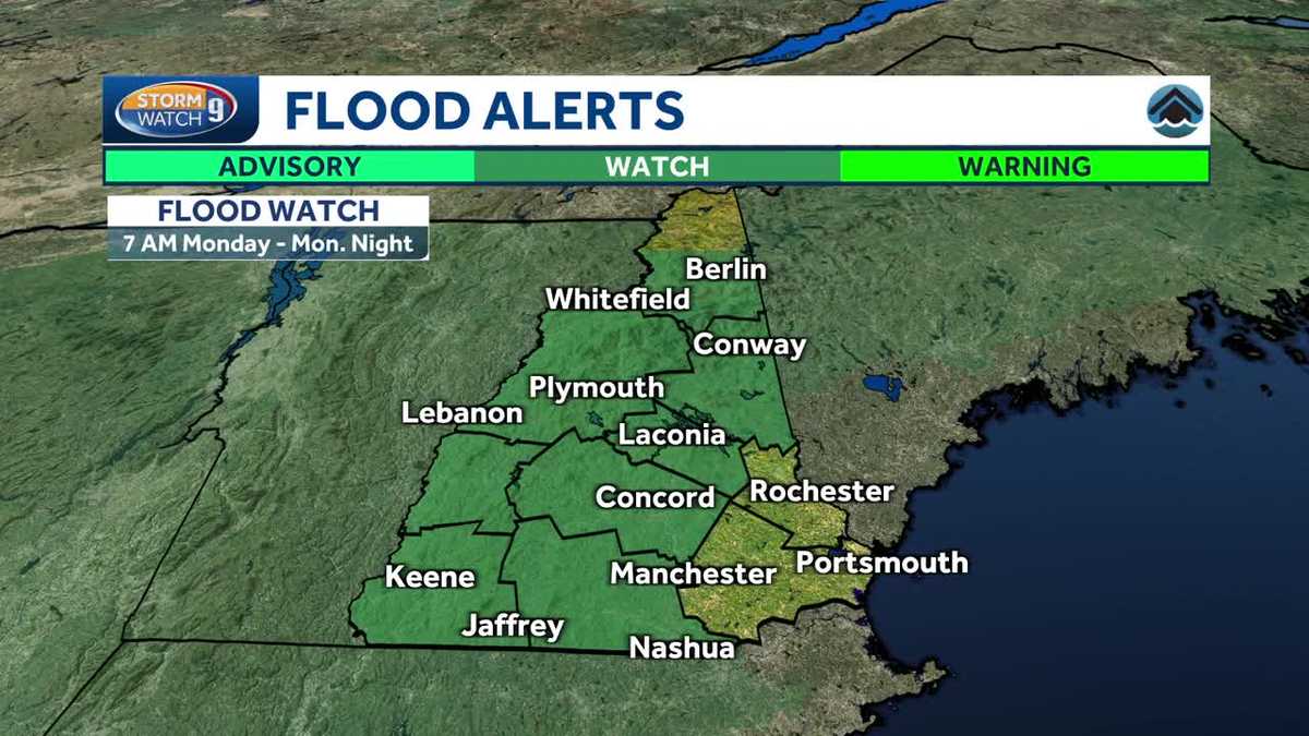 Downpours could lead to flooding in areas