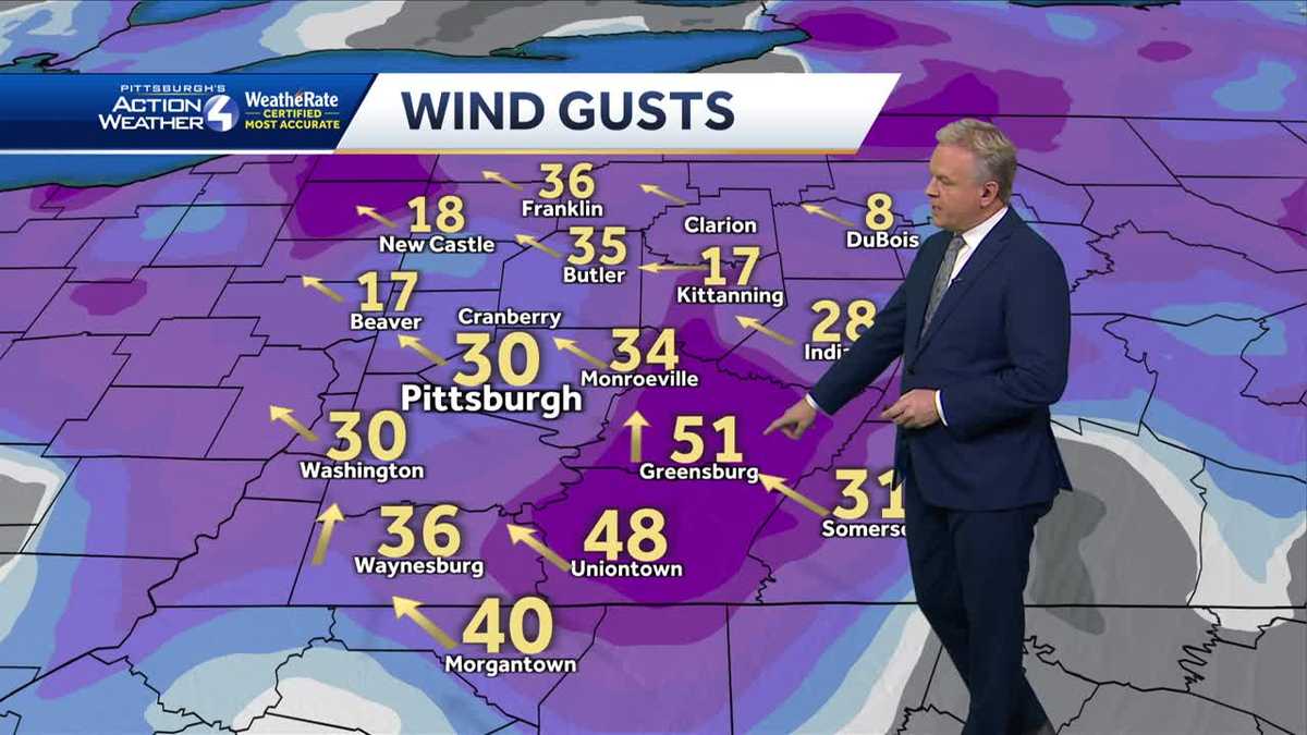 Snow and rain in the Pittsburgh area