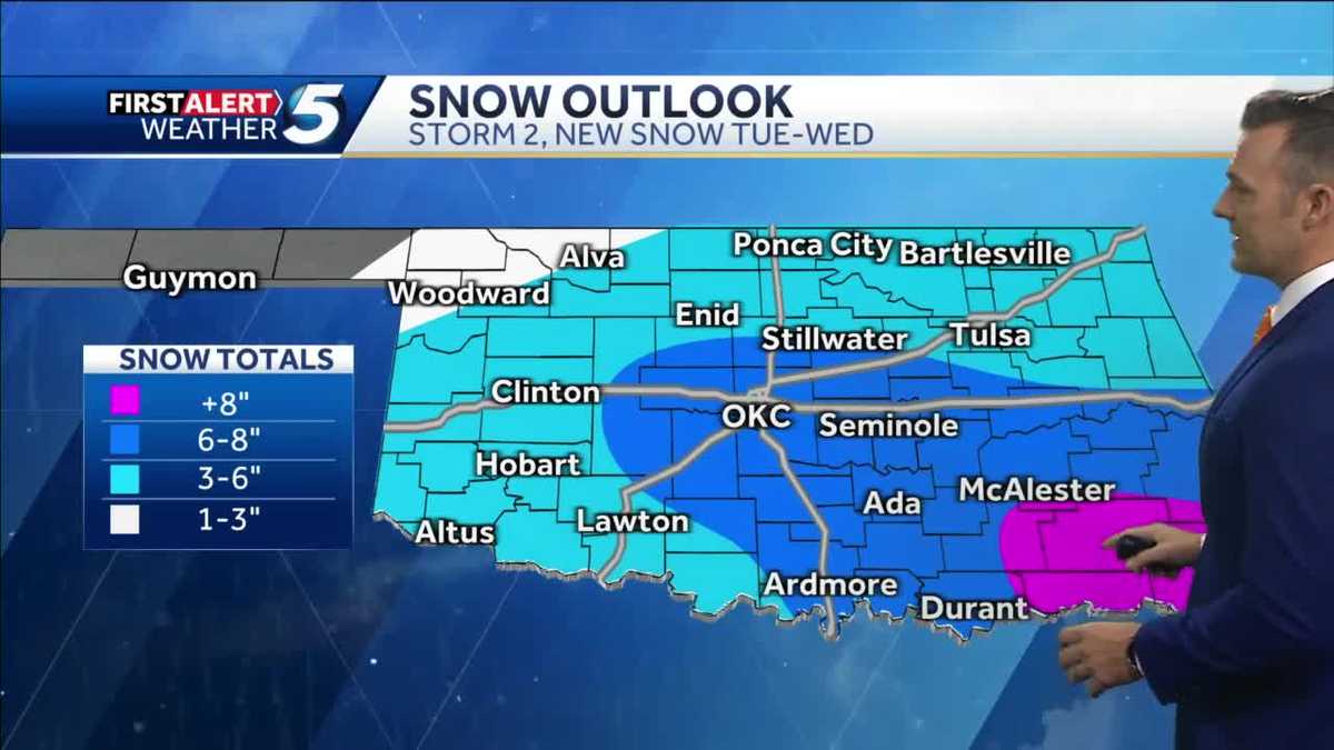 OKLAHOMA WINTER SNOW TIMELINE How much snow you can expect when winter
