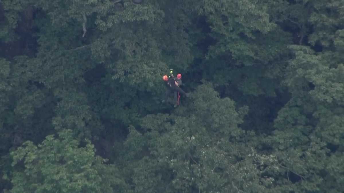 Helicopter Rescues 3 Hikers Near Raven Cliff Falls