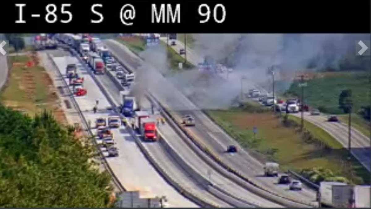 LIVE Tractortrailer on fire on Interstate 84 in Gaffney