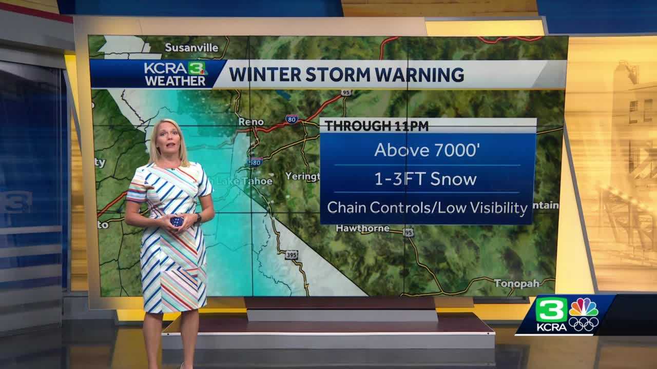 NorCal Weather Timeline: Heavy Sierra Snow Expected On Monday, Rain Lingers