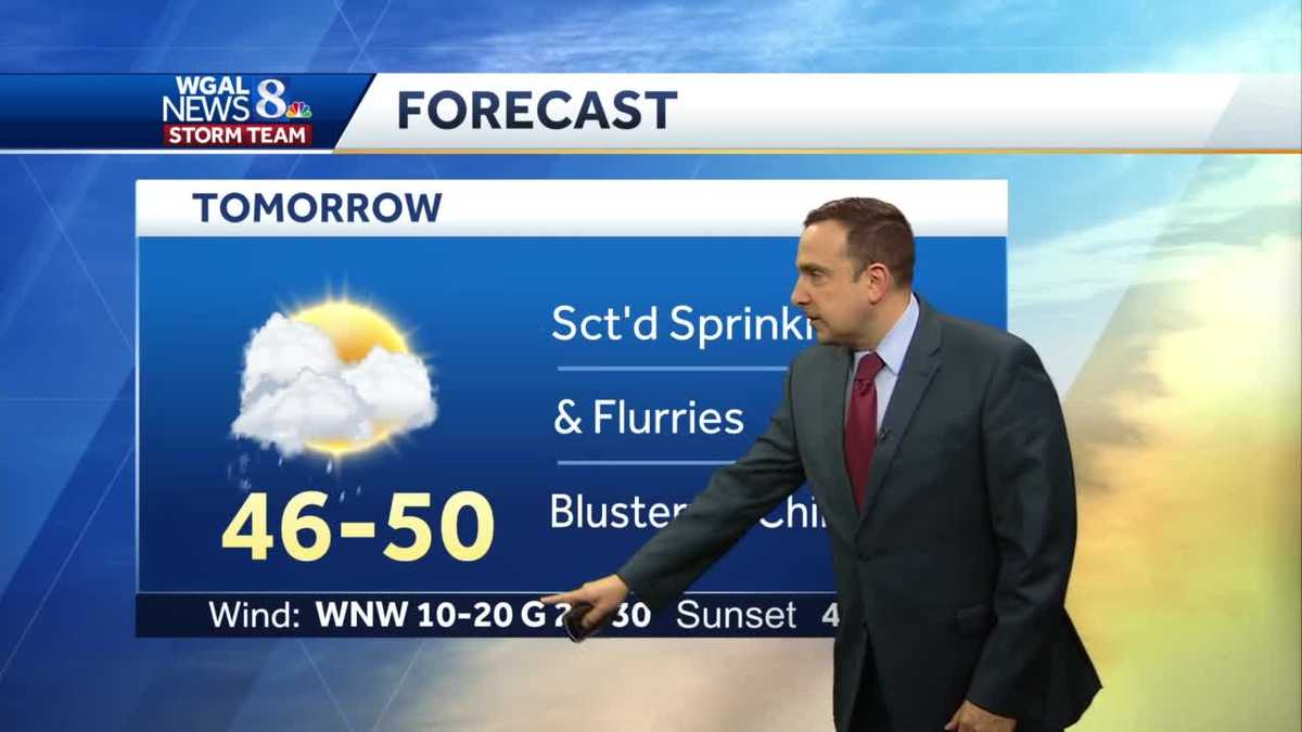 Scattered Showers With Some Snow Mixing In; Sprinkles, Flurries For Monday