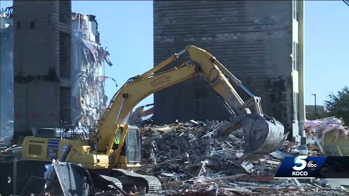 Oklahoma City building being demolished after huge fire