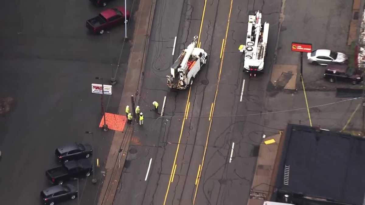 Crash takes down poles, shuts down West Liberty Avenue in Beechview