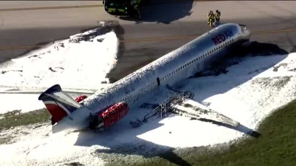 More than 100 evacuated after plane fire during landing at Florida airport