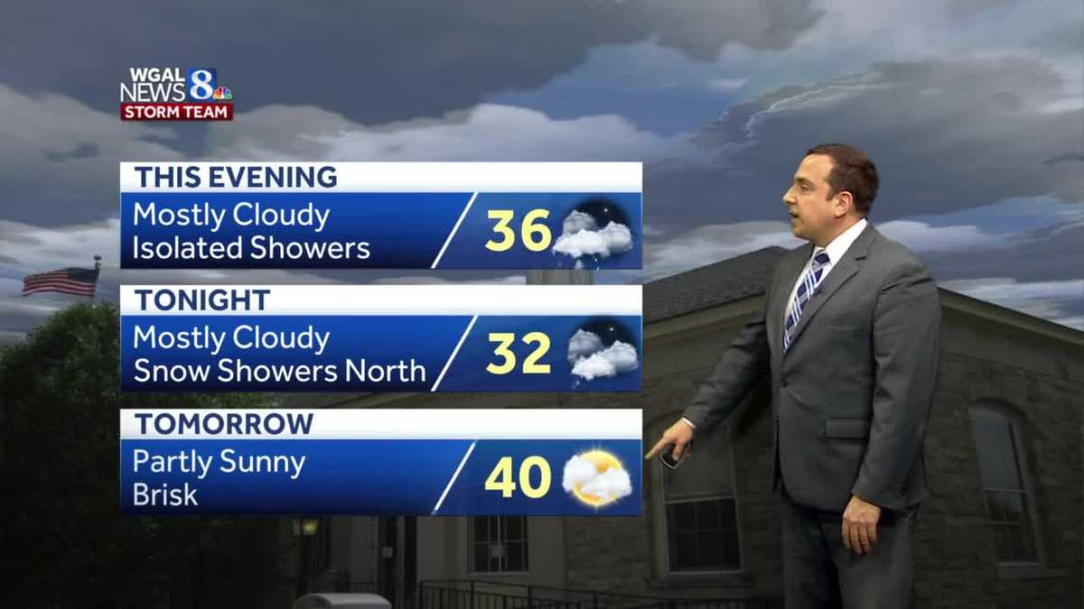 Mostly Cloudy With Isolated Snow Showers North Tonight