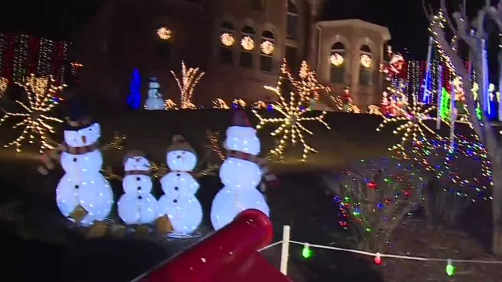 Christmas lights shining throughout Peppertree neighborhood in Trussville