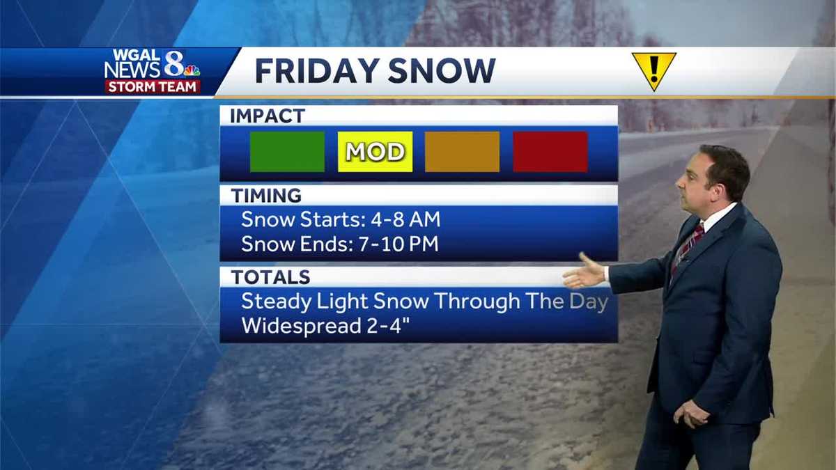 More Clouds Thursday; Steady, Light Snow Friday