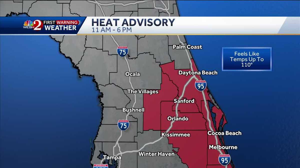 Central Florida heat returns with feels-like temperatures of 110