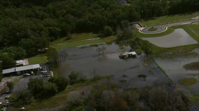 Flooded roads in Lake County on Monday, Oct. 27, 2025