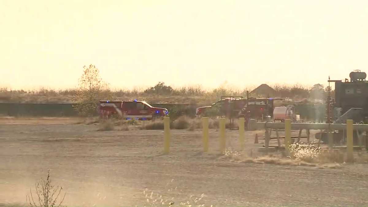 Oklahoma City fire crews responding to tank battery fire