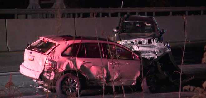 emergency units are on scene of a pile-up crash involving 10 vehicles and two tractor-trailers in york county on thursday night.