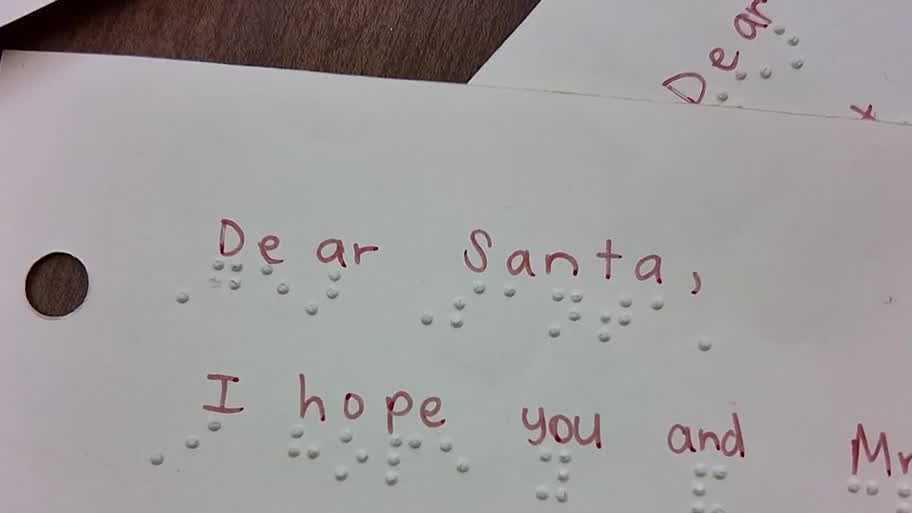 Pennsylvania nonprofit helps visually impaired children send braille letters to Santa