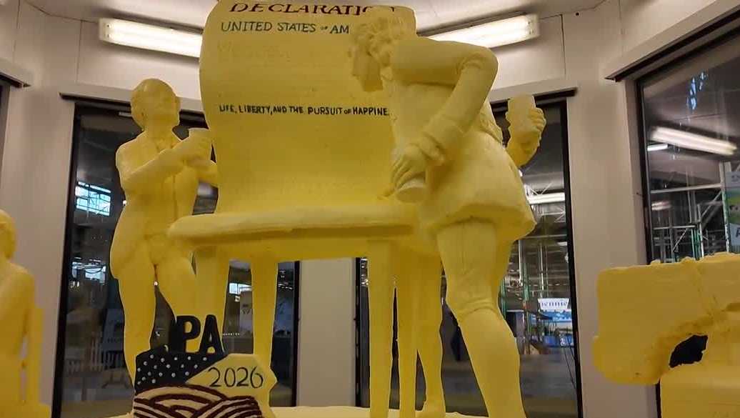 VIDEO: 1,000-pound butter sculpture at Pennsylvania Farm Show honors America’s 250th anniversary